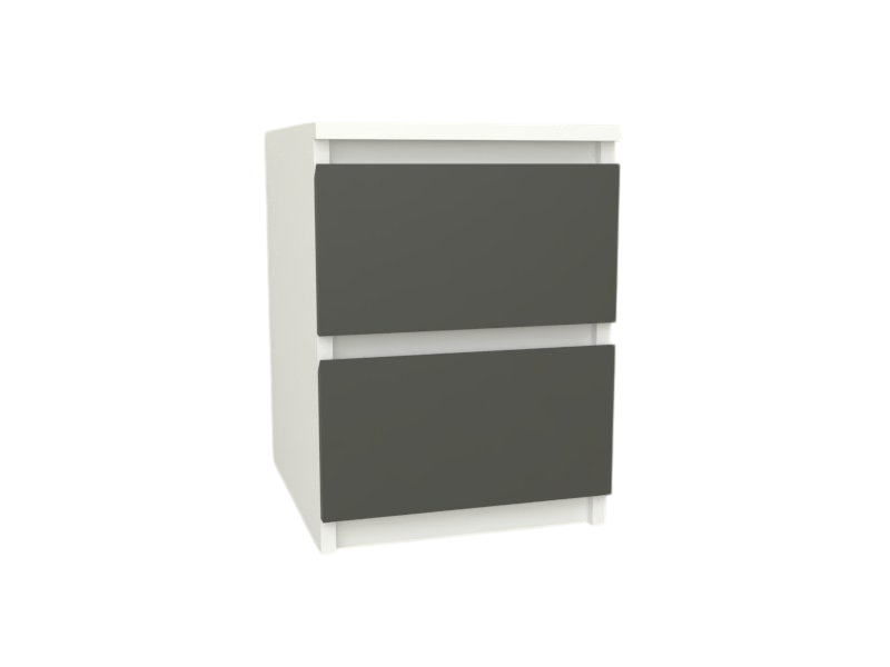 Тумба офісна ПРОЕКТ МЕБЛІ СТ-02 дуб біла/антрацит